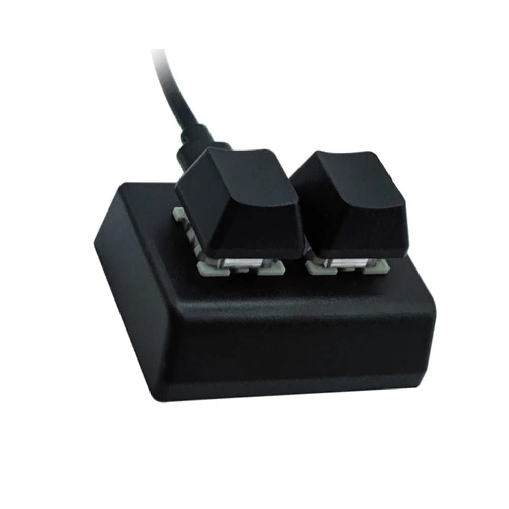 Grnlucja 2 Keys Macro Programming Keyboard - RGB Mini Gaming Keypad, Black