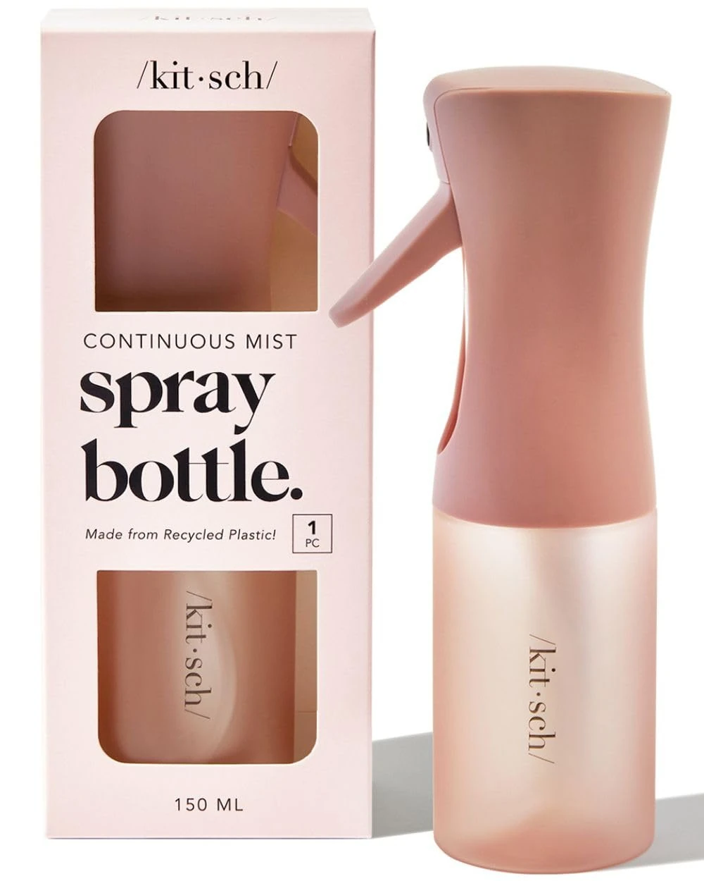 Kitsch Spray Bottle for Hair 150ml - Continuous Water Spray bottle for Hair, Cleaning, Gardening, Versatile Spray Bottles - With Ultra Fine Mist - Made from Recycled Plastic - Terracotta