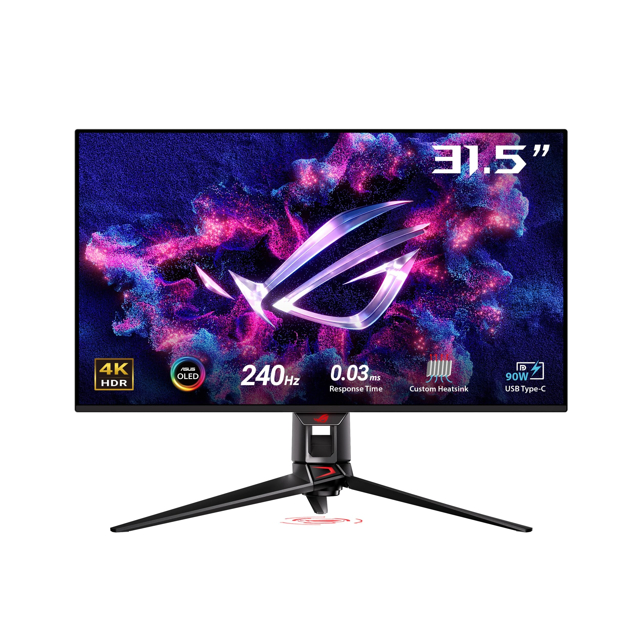 ASUS ROG Swift OLED PG32UCDM gaming monitor ― 32-inch 4K QD-OLED panel, 240Hz, 0.03ms (GTG), G-SYNC compatible, custom heatsink, graphene film, uniform brightness, 99% DCI-P3, True 10-bit, 90 W Type-C