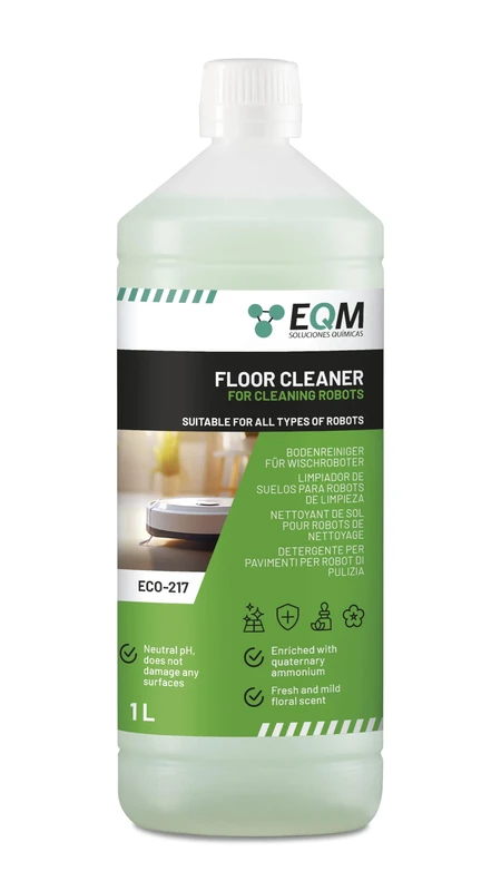 EQM - ECO-217 - Floor Cleaner for Wiping Robots - 1L - Compatible with all floor -cleaning robots - Suitable for all floor surfaces - Leaves a fresh floral fragrance
