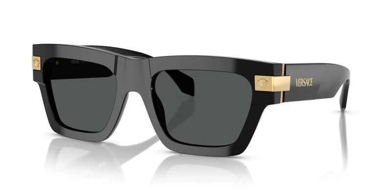Versace Man Sunglasses - Black Frame, Dark Grey Lenses, 55mm