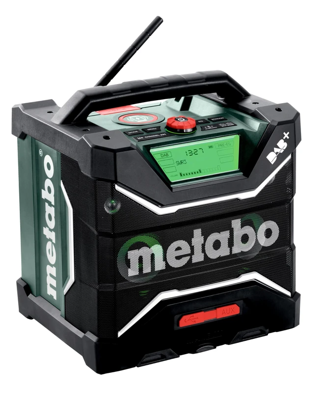 metabo Battery Construction Site Radio RC 12-18 32W BT DAB+ - 18 V - Bluetooth, AUX, IP54 Splashproof, Dustproof, Shockproof - Charging Function for Batteries and Smartphones
