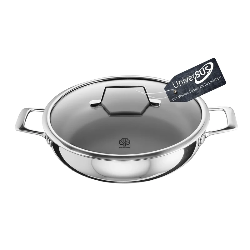 Schulte-Ufer Astral 64454-923-28 Sauté Pan with UniverSUS Surface Structure Stainless Steel 28 cm