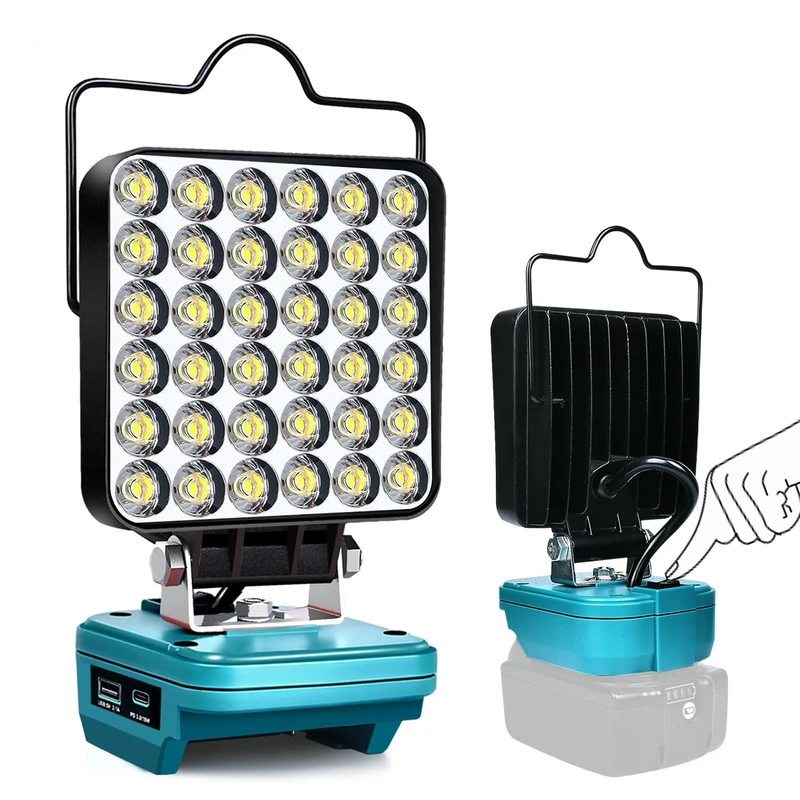 Cordless LED Work Light for Makita 14.4V/18V LXT Battery, Flashlight Lamp Jobsite Tool for Makita, Portable Spotlight Flood Light for Repairing/Outdoor Camping/Fishing/Emergency(No Battery)