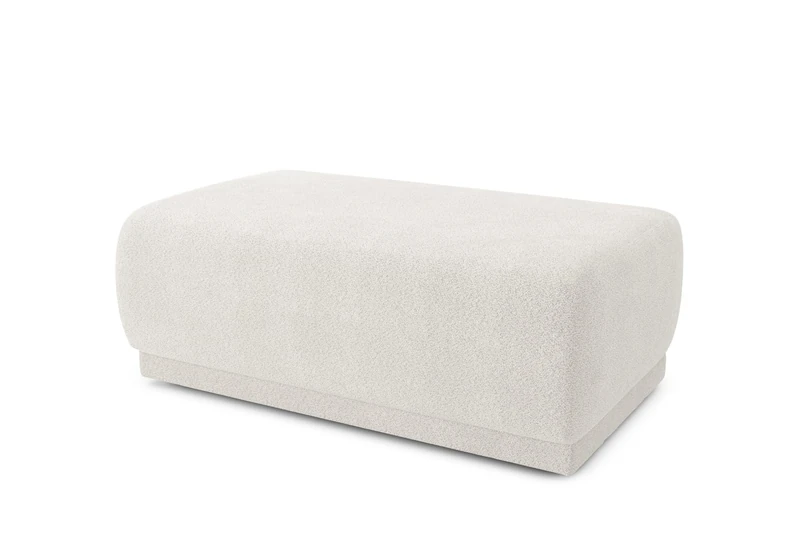 BAÏTA Nova 1 Seater Pouffe in French Terry Cloth White - Image 1