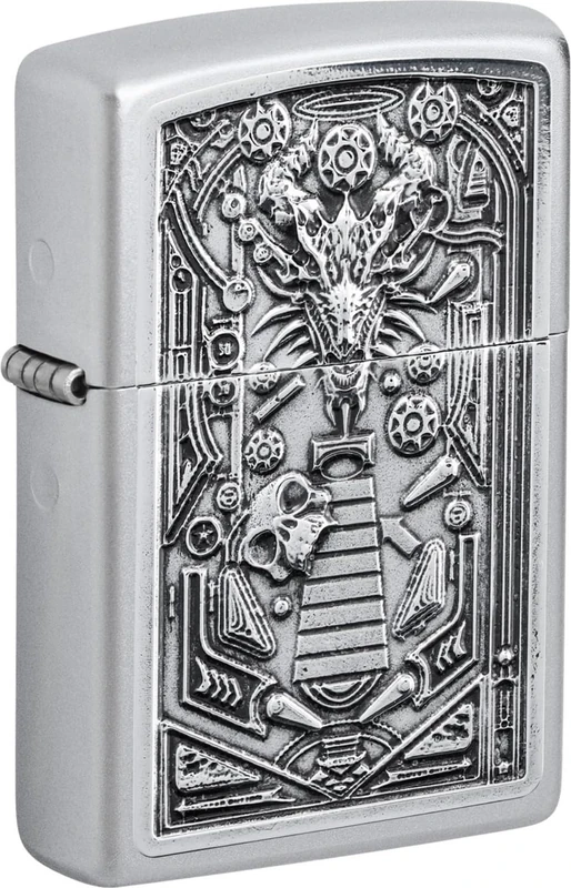 Zippo Original Lighter - Pinball Machine/Flipper Edition in Brushed Chrome - Image 1