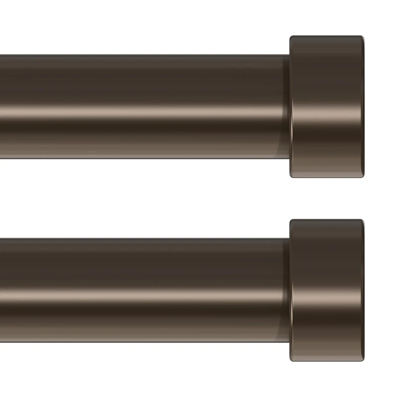 VOIIY 2 Pack Curtain Rods for Windows 48 to 84 Inch(4-7 Feet),Bronze 1'' Diameter Drapery Rods with End Cap Style Design,Modern Adjustable Heavy Duty Curtain Rod,Size:36''-88''