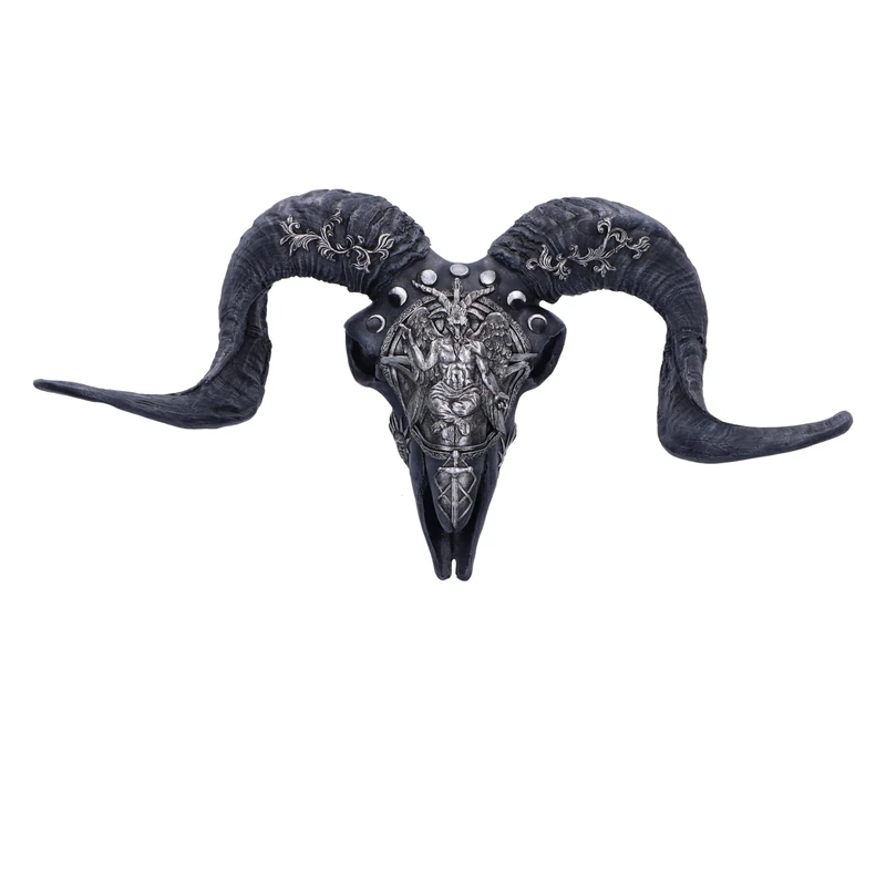 Nemesis Now Baphomet's Veneration Skull Wall Plaque 53cm, Resin, Hanging Baphomet Skull Wall Plaque, Baphomet Décor, Mythical Goat Skull Ornament, Cast in the Finest Resin, Expertly Hand-Painted