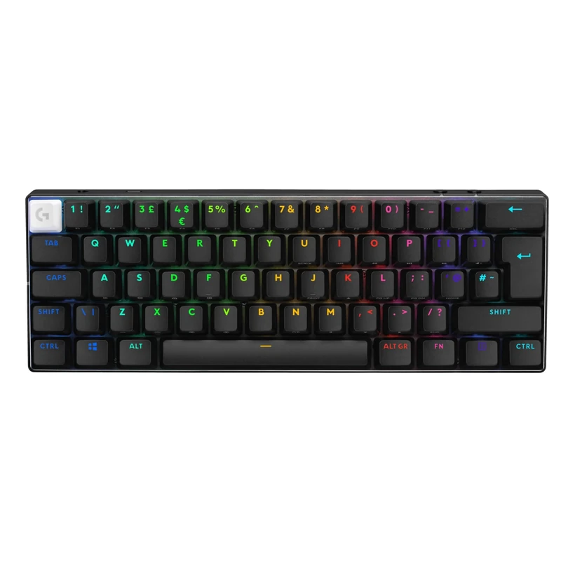 Logitech G PRO X 60 LIGHTSPEED Wireless Gaming Keyboard, Ultra Compact TKL 60% Mechanical Keyboard, LIGHTSYNC RGB, Dual-Shot PBT Keycaps, GX Optical Tactile Switches, Windows PC, QWERTY UK - Black