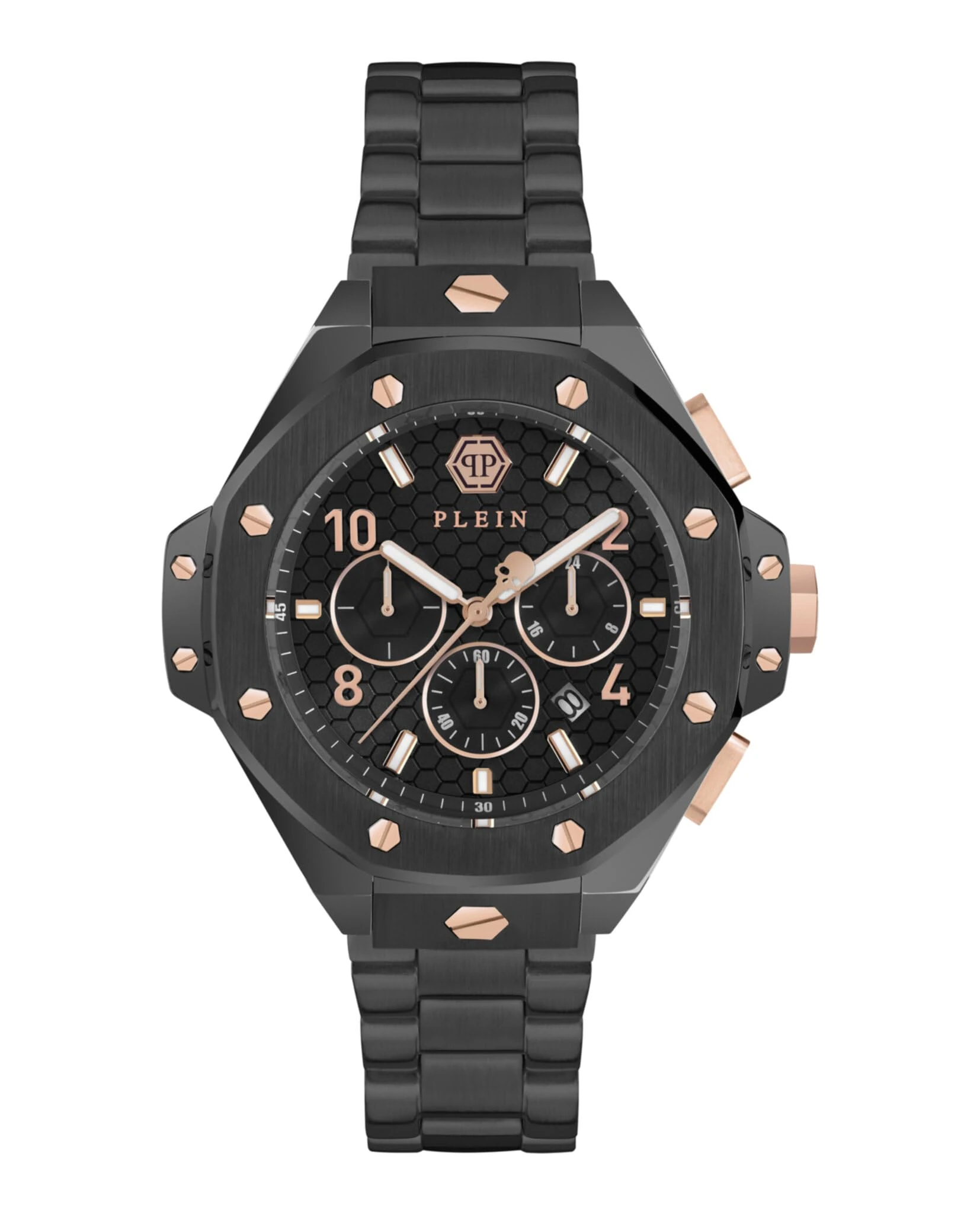 Philipp Plein Plein Chrono Royal Men's 46mm Analog Quartz Stainless Steel Watch, Black, OS, Philipp Plein | Plein Chrono Royal