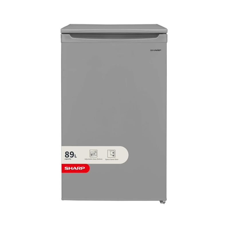 Sharp SJ-UE080M4S-EN Undercounter Fridge, with Icebox, E Rated, 48 cm, Silver