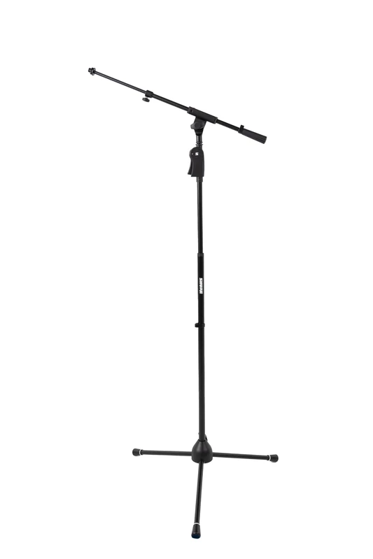 Shure by Gator Deluxe Tripod Mic Stand with Telescoping Boom and Pistol Grip One-Handed Clutch, black (SH-TRIPODSTANDTBMDX)