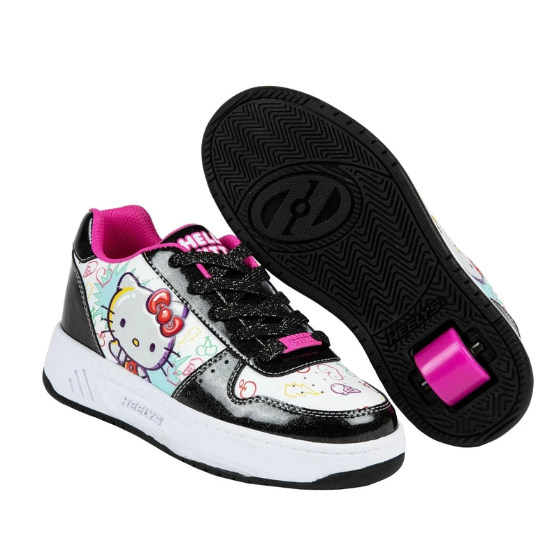 Heelys x Hello Kitty Kama HKC (HE00320001) Wheeled Shoe, Black/White/Pink, Child, 5