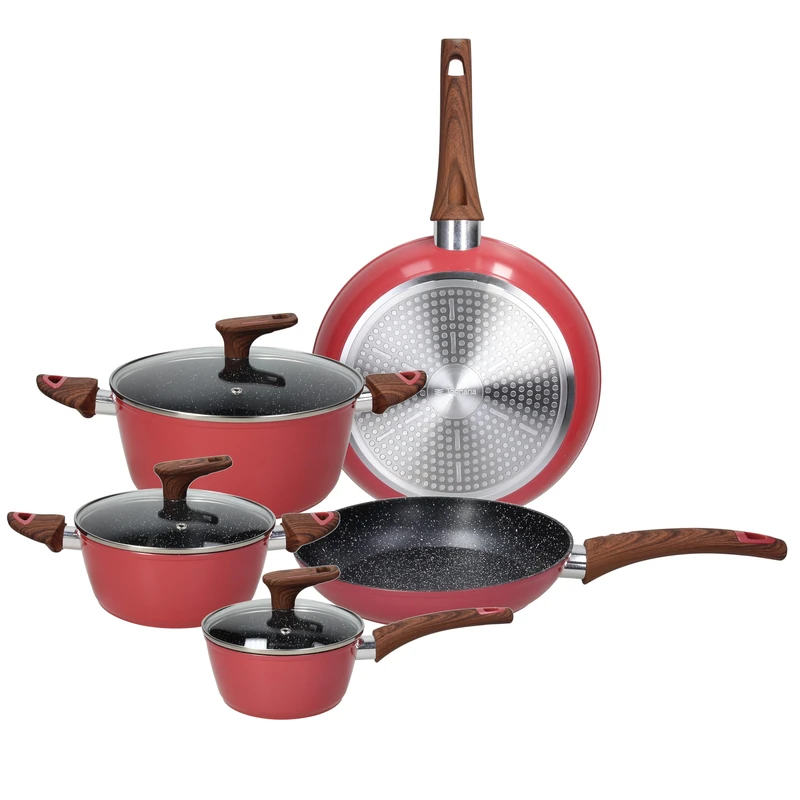 Tognana Rose Salt 8 Piece Aluminium Cookware Set, Pink - Image 1