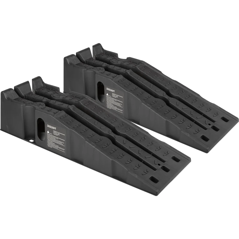 Stalwart Car Ramp Lifts for Oil Changes, Molded Hardened Plastic, Black