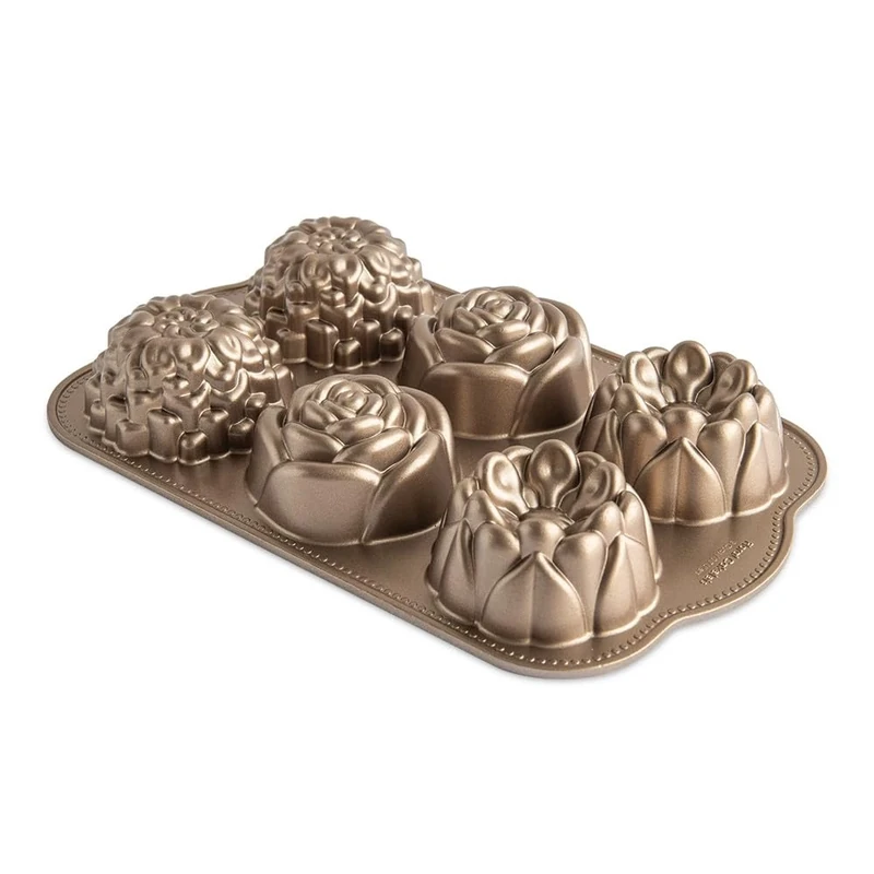 Nordic Ware Floral Cakelet Pan 3-Cups Toffee