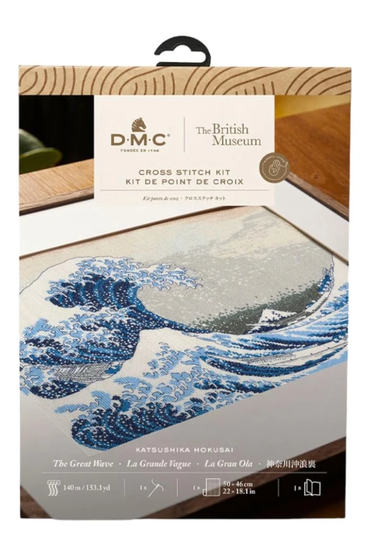 DMC - Museum Collection - The Great Wave Cross Stitch Embroidery Kit - 1 Set