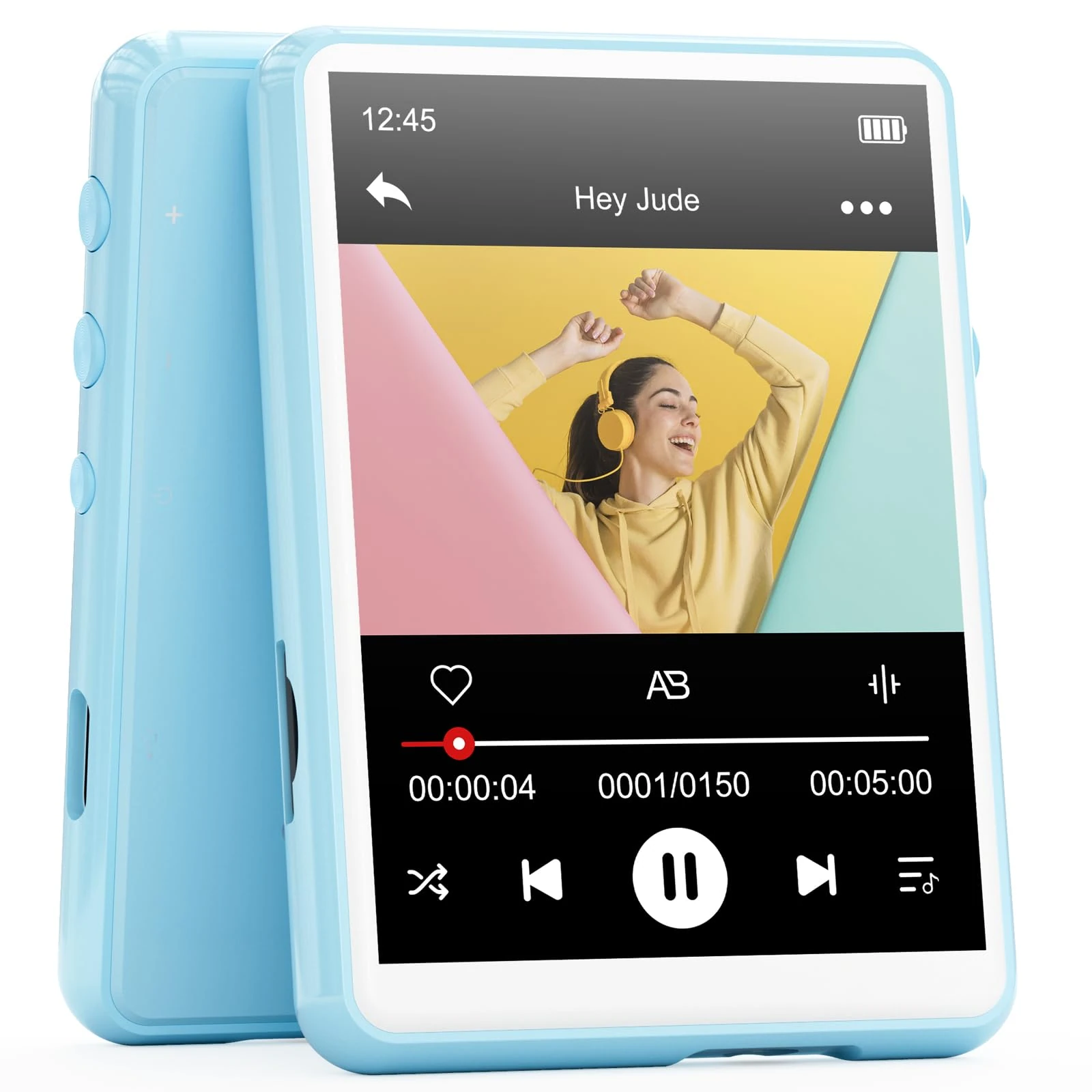 64GB MP3 Player with Bluetooth 5.3 - MECHEN 2.4" Full Touch Screen，Portable Digital HiFi Lossless Sound Music MP3 MP4 Player with Speaker，FM Radio，Line-in Recording，Earphones Included.