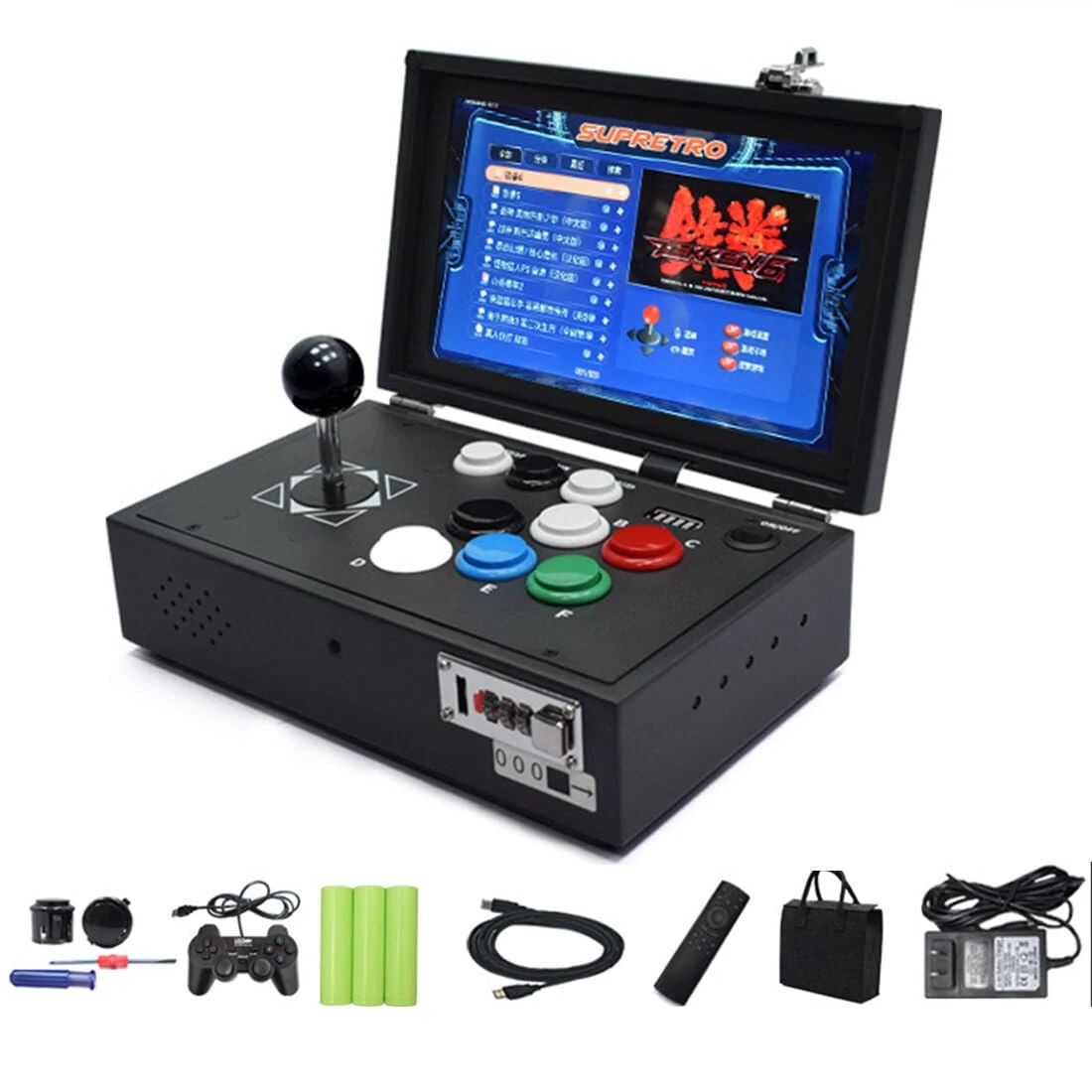KANBUN Classic Arcade Game Console with 8200 Games, Pandora 10.1 Mini Retro Home Arcade Game Console Machine, Dual System, 128GB and Built-in Speakers, Support for Various Game Emulators