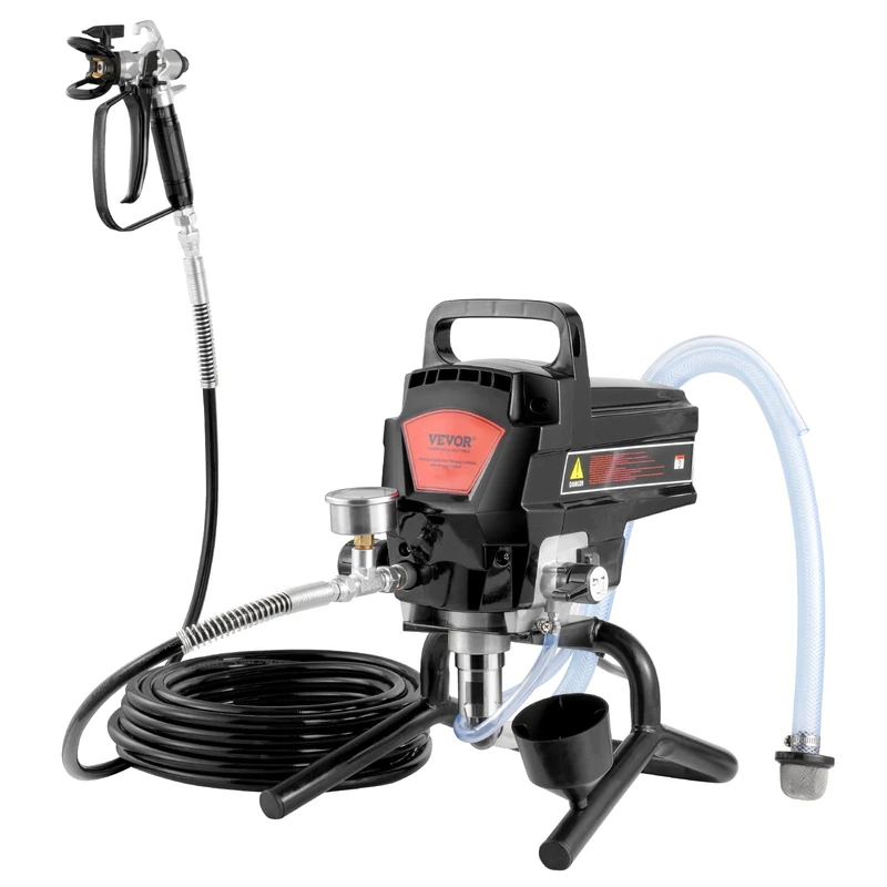 VEVOR Spray Paint System 950W 3000PSI Portable Airless Sprayer 2L/Min Spray Gun with 15m Hose for Indoor Outdoor Painting Supplies Fences Home