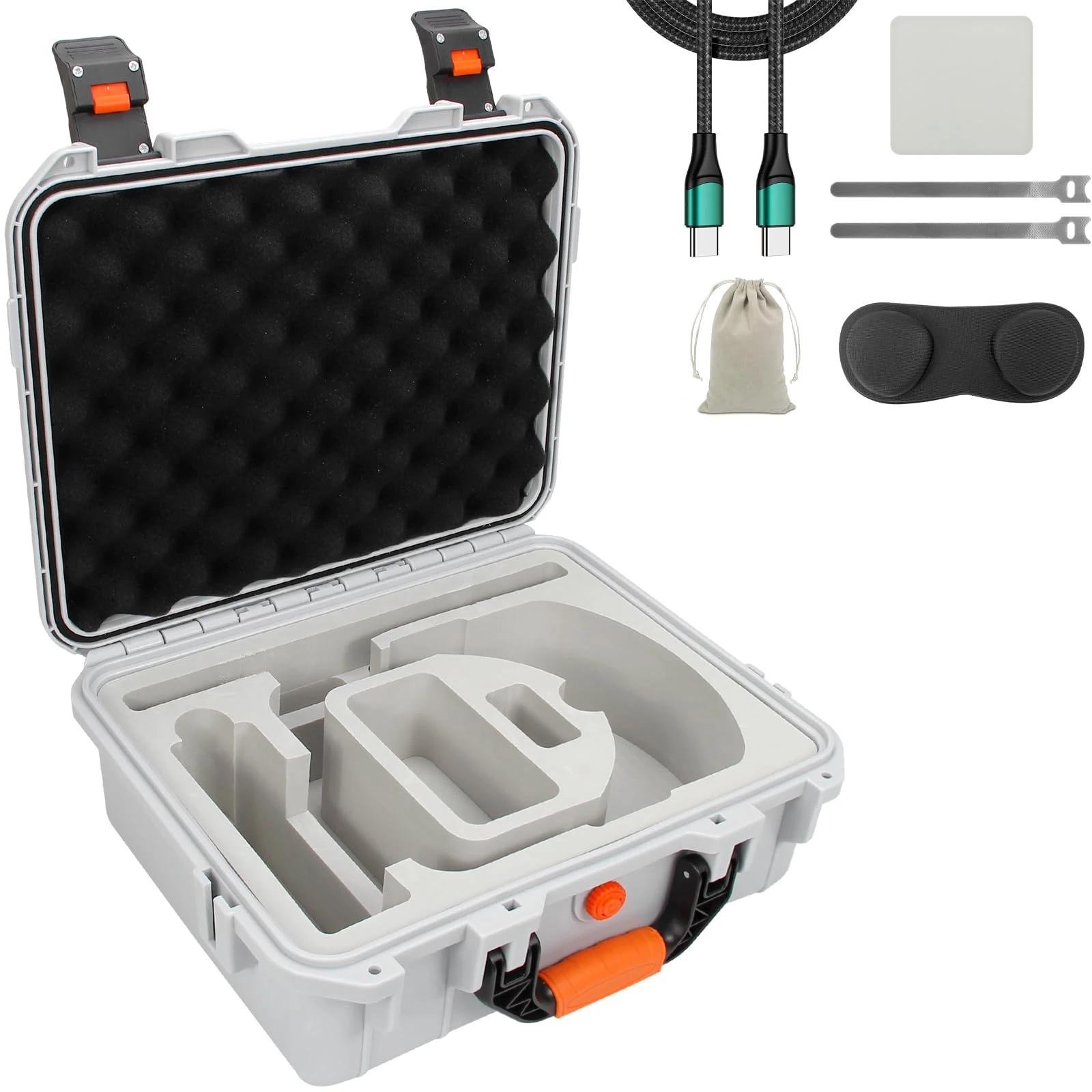AMAZEAR Apple Vision Pro Hard Case, Premium Accessories Kit for Apple Vision Pro, Apple Vision Pro 2,M5,Perfect for Storing Vision Pro and Battery at Home or Travel, Large Waterproof Apple VR Case