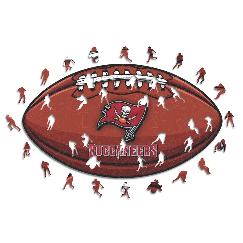 Iconic Puzzles, Tampa Bay Buccaneers crest, 100% eco-sustainable wooden puzzle with official license NFL, size M, 270 pieces