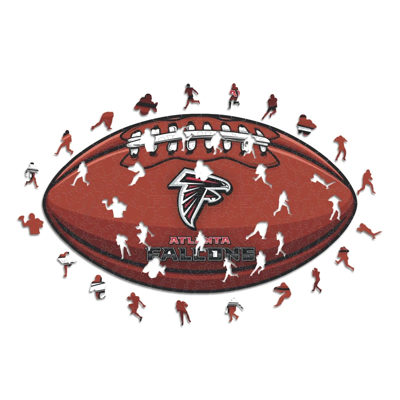 Iconic Puzzles, Atlanta Falcons Crest, 100% eco-sustainable wooden puzzle with official license NFL, size M, 270 pieces
