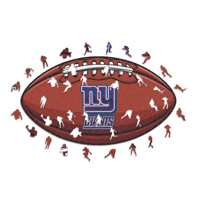 Iconic Puzzles, New York Giants crest, 100% eco-sustainable wooden puzzle with official license NFL, size M, 270 pieces