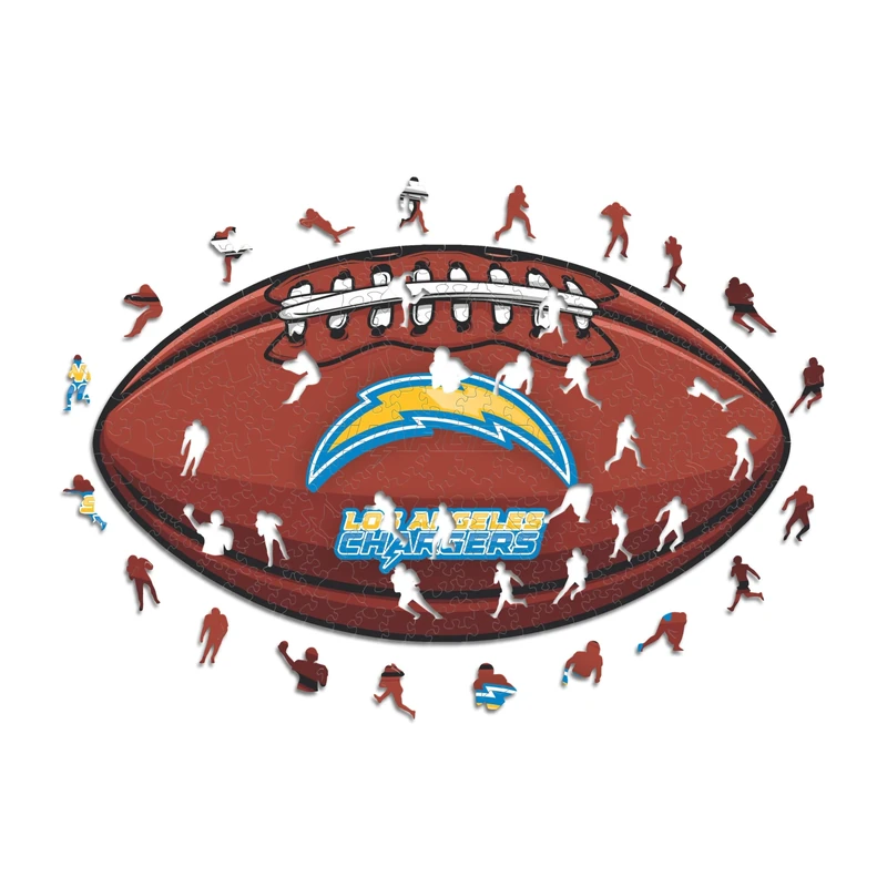 Iconic Puzzles, Los Angeles Chargers Crest, 100% eco-sustainable wooden puzzle with official license NFL, size M, 270 pieces