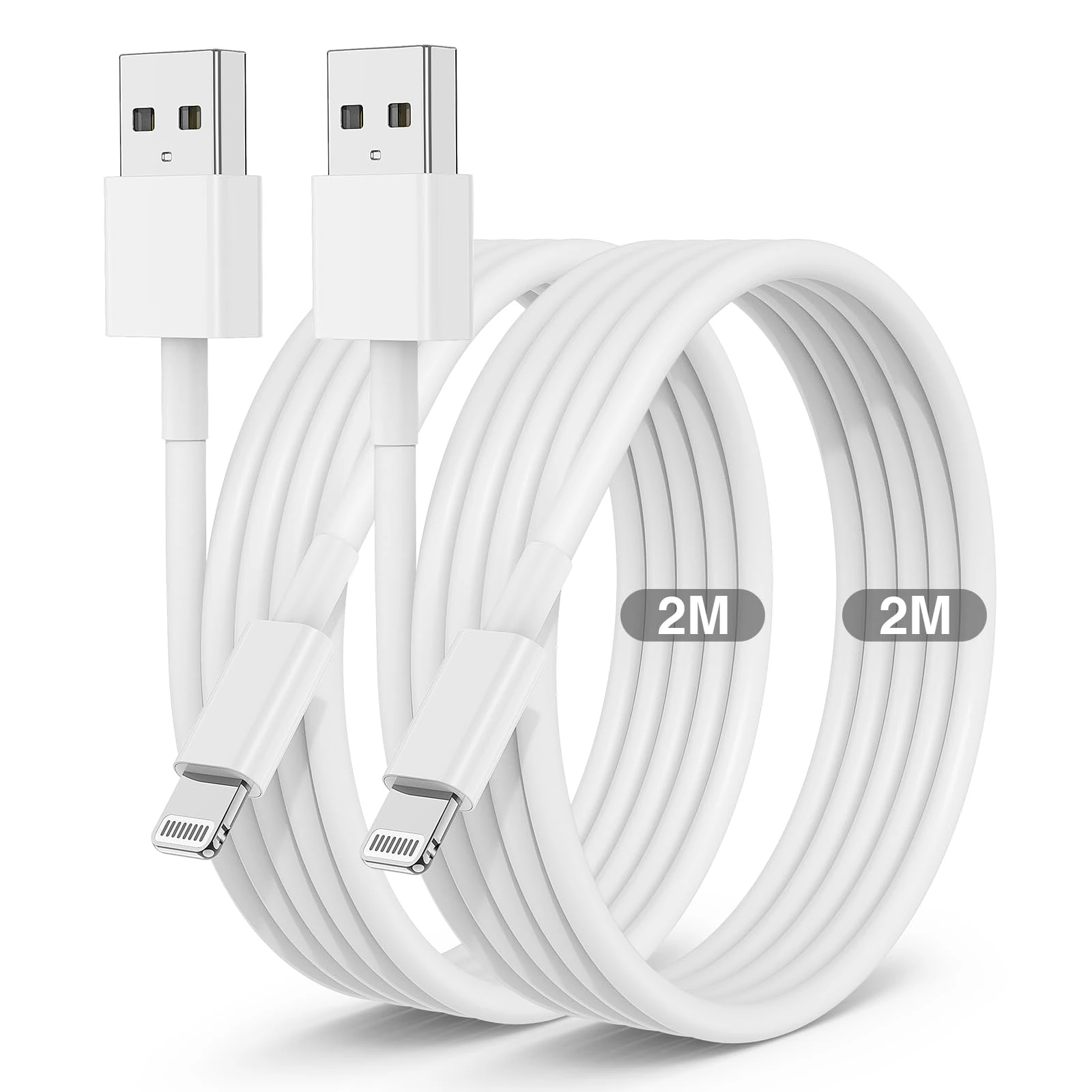 iPhone Charging Cable 2m, [ Apple Certified ] Fast Charger Lead Long USB to Lightning Cable, 6ft Original iPhone Fast Charging Wire for Apple iPhone 14 Pro Max/13/12/11/X/6 Plus/5S/mini/SE iPad