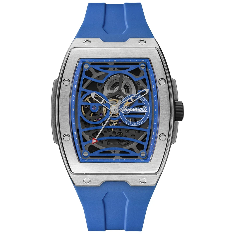 Ingersoll The Challenger Mens 42mm Automatic Watch with Blue Dial and Blue PU Strap I12308