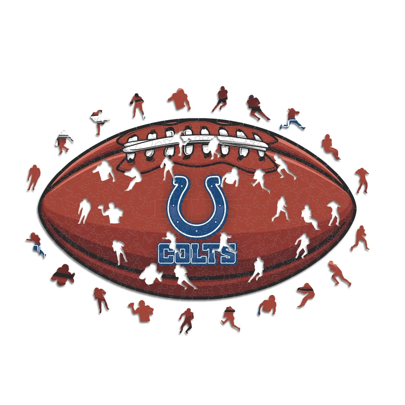 Iconic Puzzles, Indianapolis Colt Crest, 100% eco-sustainable wooden puzzle with official license NFL, size M, 270 pieces