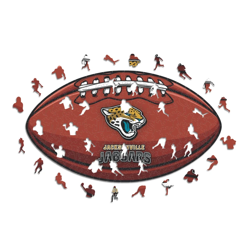Iconic Puzzles, Jacksonville Jaguars Crest, 100% eco-sustainable wooden puzzle with official license NFL, size M, 270 pieces