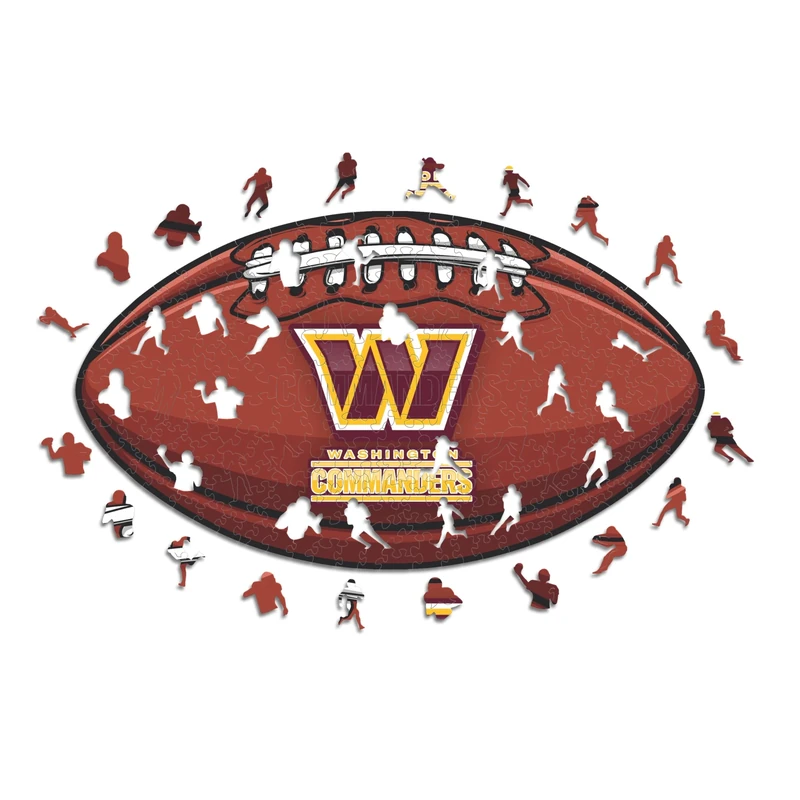 Iconic Puzzles, Washington Commanders crest, 100% eco-sustainable wooden puzzle with official license NFL, size M, 270 pieces