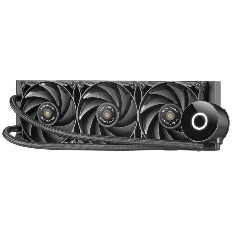 Mars Gaming ML-PRO360, Professional CPU Liquid Cooling, TDP 600W, 3x Ultra-quiet FDB Fans, Opti-Chamber Pump with White Illumination Ring, Universal Multisocket, Black