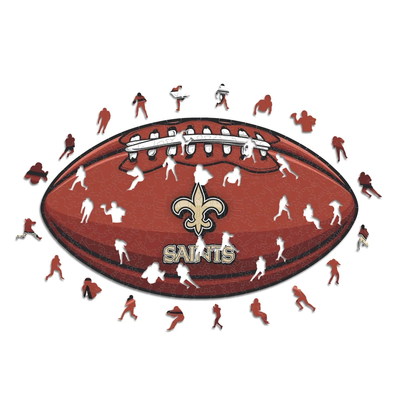 Iconic Puzzles, New Orleans Saints crest, 100% eco-sustainable wooden puzzle with official license NFL, size M, 270 pieces
