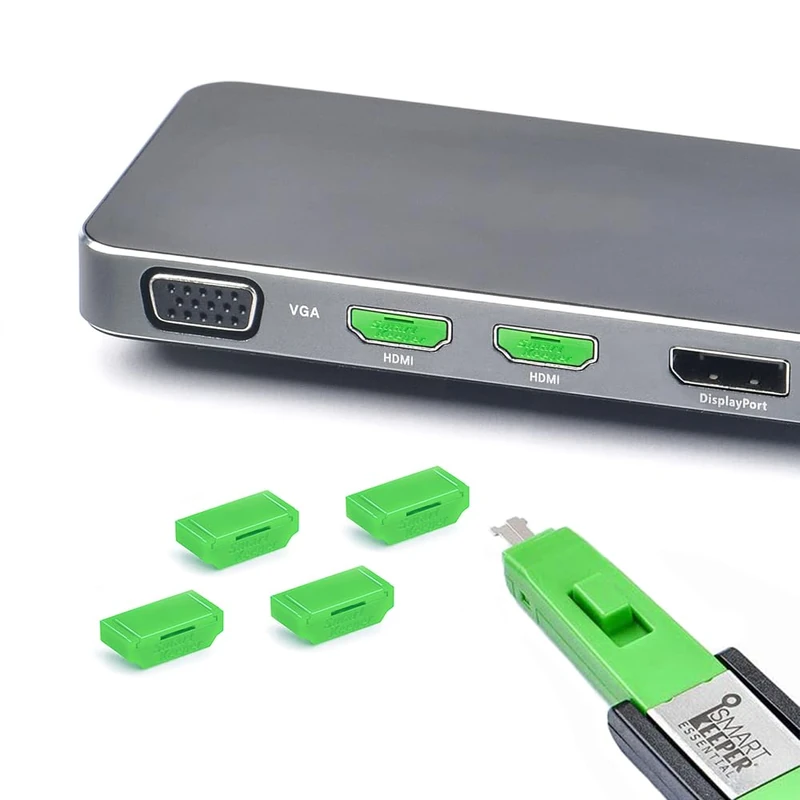 SmartKeeper Essential / 4 x HDMI Port Blockers with Key/Green