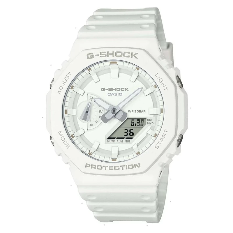 Casio GA-2100-7A7ER White bio-Based Resin Analog Quartz Man Watch