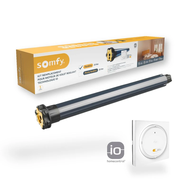 somfy 1246050 10 Nm Window Replacement kit Radio io Roller Shutter, Aluminium, Komplettset 10nm