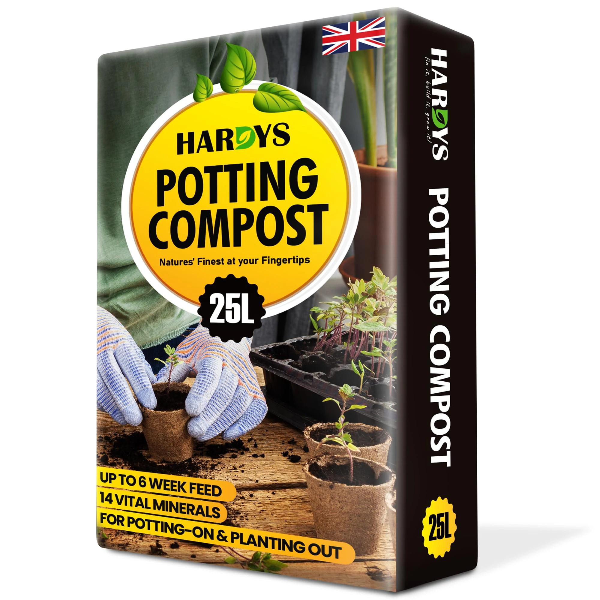 Hardys 25L John Innes No.2 Potting Compost - Special Formula Potting-On Compost | Establishes Strong Healthy Roots | Rich Nutrient Content Soil for Garden & Indoor House Plants