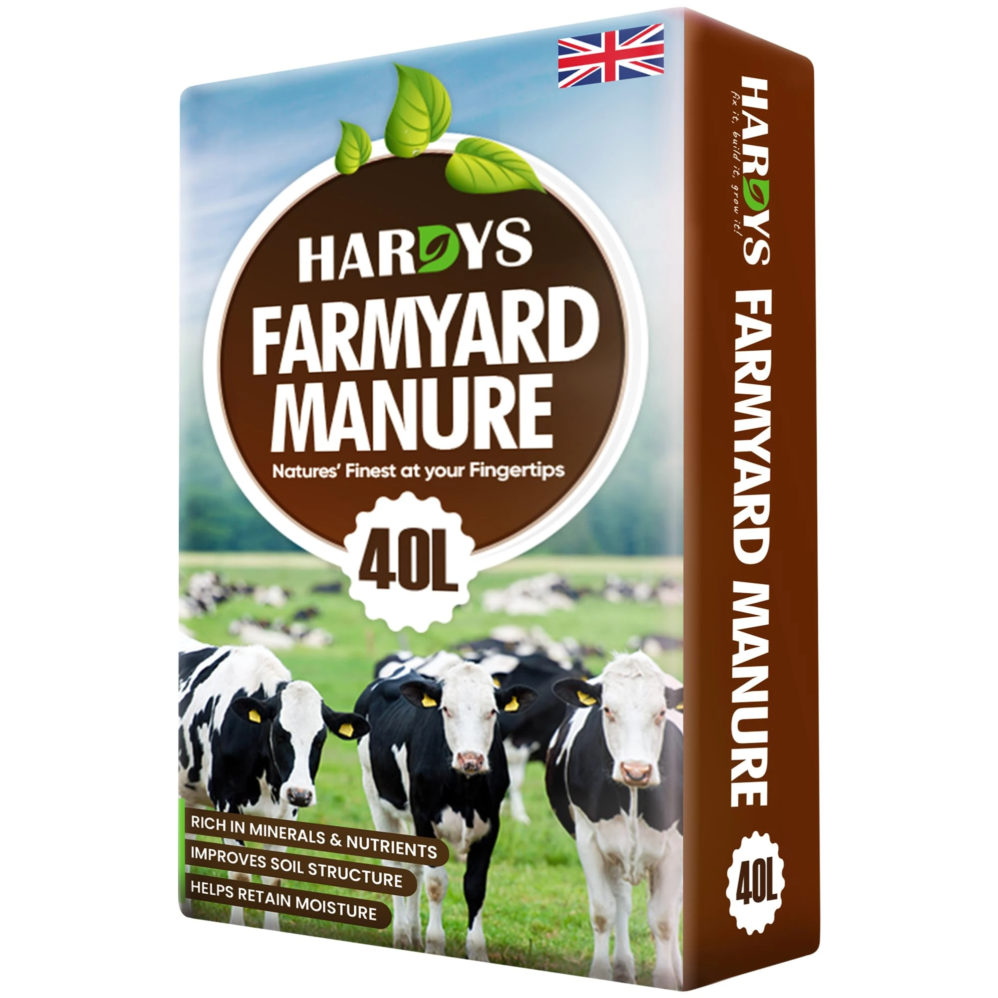 Hardys Organic Farmyard Manure - 40L Horse Manure for Garden, Rich in Organic Matter, Plant Fertiliser Indoor & Outdoor Use - Lawn Fertiliser, Garden Compost & Soil Enricher -17kg