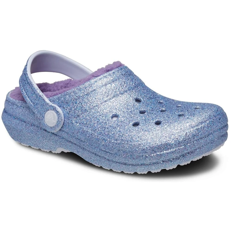 Crocs Kids Clogs, Classic Lined Glitter Clog K, Frosted Glitter,2 UK