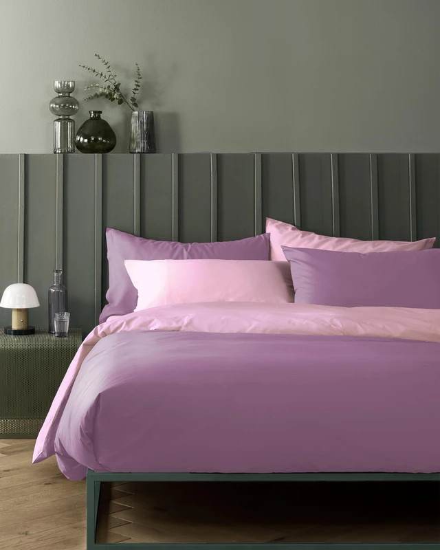 Bassetti Double Duvet Cover Set, Pop Colour Double, 100% Cotton, Wisteria, 250 x 200 cm