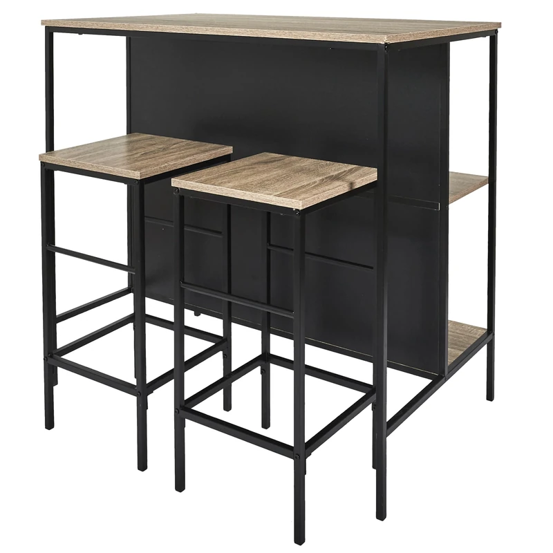 HOME DECO FACTORY - HD0233 - Island Table with 2 Stools Loka - Living Room, Dining Room - Image 1