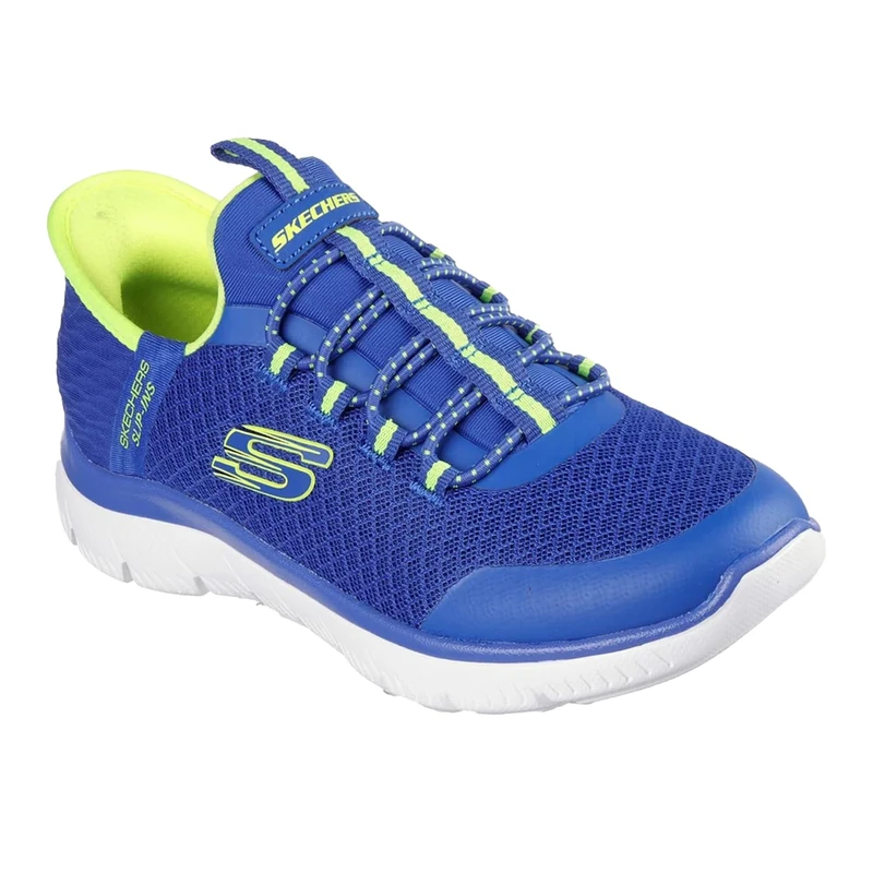 Skechers Boy's Summits High Range Trainers, Blue Textile/Synthetic/Lime Trim, 12 UK Child