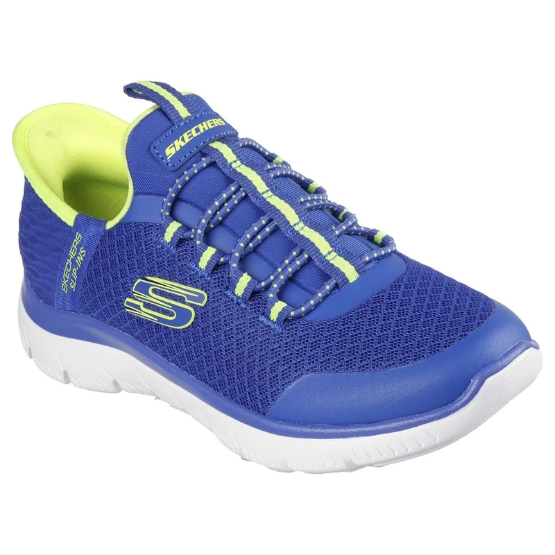 Skechers Boys Summits High Range Slip-ins Sneaker, Blue Lime, 10.5 UK Child