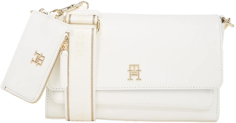Tommy Jeans Women’s Joy Wide Strap Crossbody Bag, White (Ecru), One Size