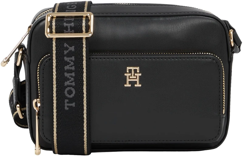 Tommy Hilfiger Women’s Joy Wide Strap Camera Bag, Black (Black), One Size