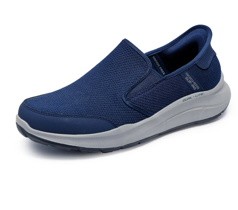 Skechers Men's Equalizer 5.0 Drayze Slip-On Sneakers, Navy Mesh/Duraleather, 6.5 UK