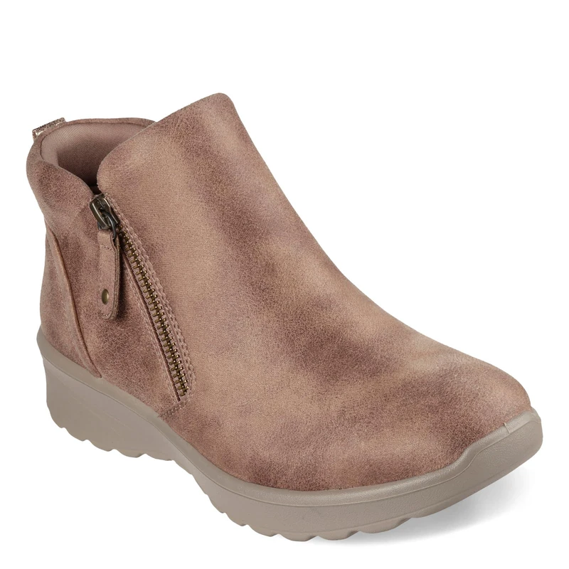 Skechers Women's Lovely Vibe Fall in Bloom Ankle Boot, Mushroom Microleather, 4.5 UK
